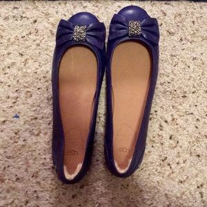 UGGs ballet flats, navy leather, size 9, new